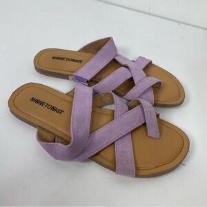 Minnetonka Purple Lilac Strappy Criss Cross Sandals
